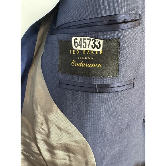 NWT Ted Baker Endurance Jarrow CT Wool 36 R Regular Fit $898 Blue Jacket - Picture 16 of 16